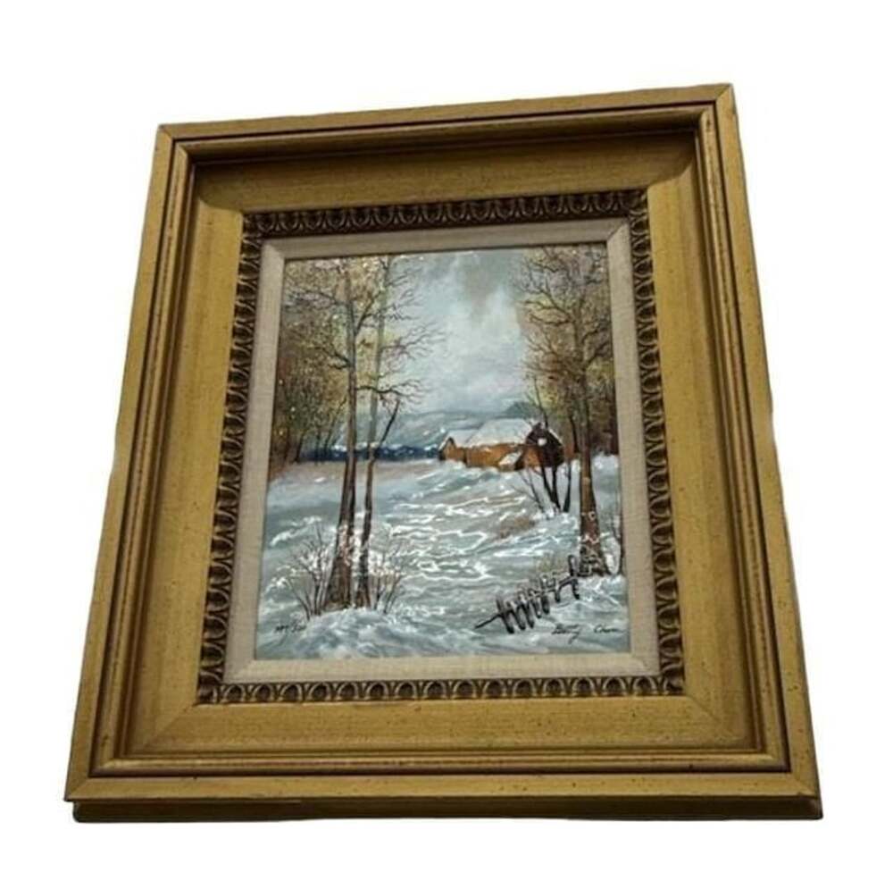 Betty Chou Signed Winter Snowy Landscape Framed Art Print 397/500